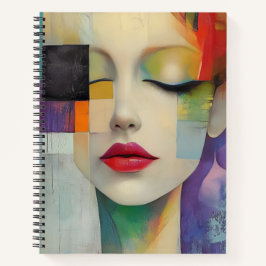 Portret in kleurenblok Surrealisme Notitieboek