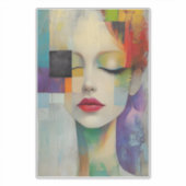 Portret in kleurenblok Surrealisme Sticker (Voorkant)