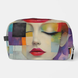 Portret in kleurenblok Surrealisme Toilettasje