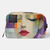 Portret in kleurenblok Surrealisme Toilettasje (Achterkant)