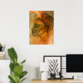 Portret in profiel afdrukken poster (Thuiskantoor)