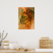 Portret in profiel afdrukken poster (Keuken)