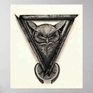 Portret, inkt- en potloodillustratie poster