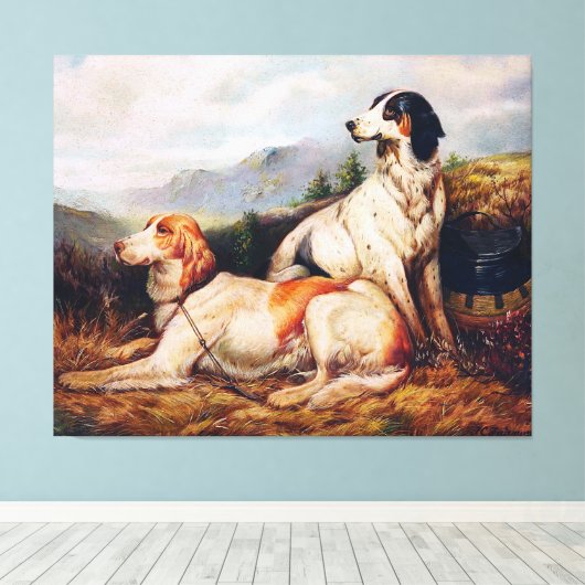 Portret jachthonden canvas afdruk (Insitu (Houten vloer))