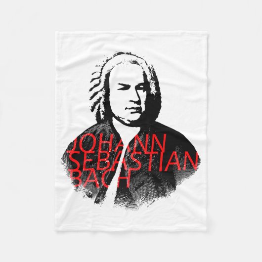 Portret Johann Sebastian Bach en rode letters Fleece Deken (Voorkant)