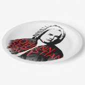Portret Johann Sebastian Bach en rode letters Papieren Bordje (Gekanteld)