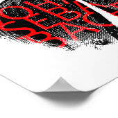 Portret Johann Sebastian Bach en rode letters Poster (Hoek)