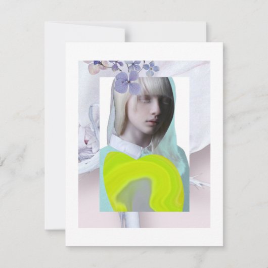 Portret jong meisje pastel fluo digitale collage (Voorkant)