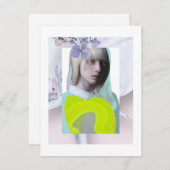 Portret jong meisje pastel fluo digitale collage (Voorkant / Achterkant)