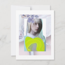 Portret jong meisje pastel fluo digitale collage