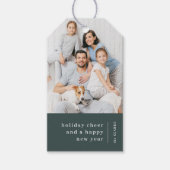 Portret kerstfamilie | Minimale bosbouw Cadeaulabel (Voorkant)