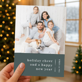 Portret kerstfamilie | Minimale bosbouw Feestdagenkaart