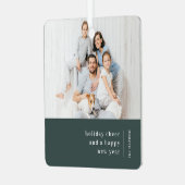 Portret kerstfamilie | Minimale bosbouw Metalen Ornament (Voorkant links)