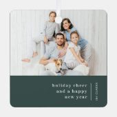 Portret kerstfamilie | Minimale bosbouw Metalen Ornament (Voorkant)