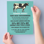 Portret Koe, Cheesemonger Adverteren Flyer (Hand)