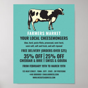 Portret Koe, Cheesemonger Adverteren Poster