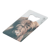 Portret koe Highland Creditkaart Flessenopener (Voorkant Gekanteld)