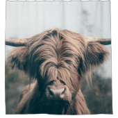 Portret koe Highland Douchegordijn (Voorkant)