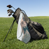 Portret koe Highland Golfhanddoek (Groen)