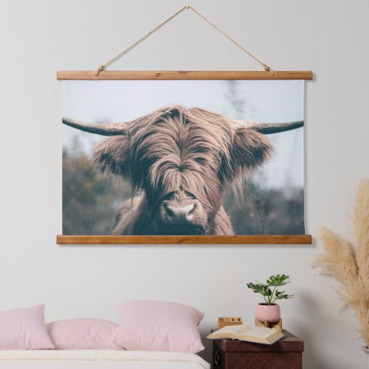 Portret koe Highland Hangend Wandkleed (Slaapkamer)