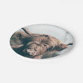 Portret koe Highland Papieren Bordje (Gekanteld)