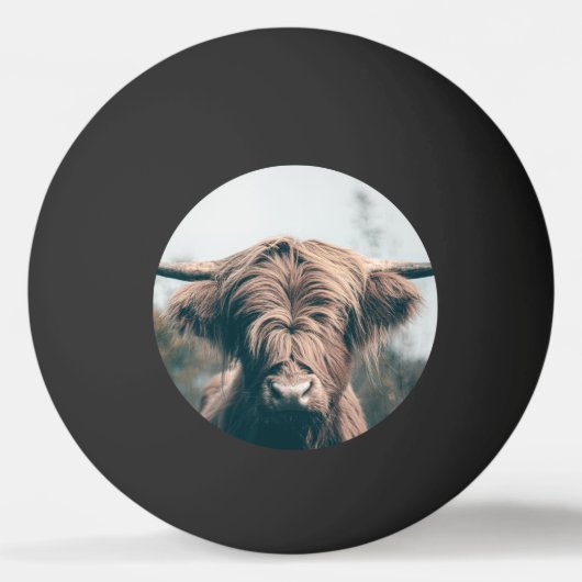Portret koe Highland Pingpongbal (Voorkant)