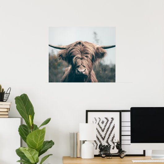 Portret koe Highland Poster (Thuiskantoor)