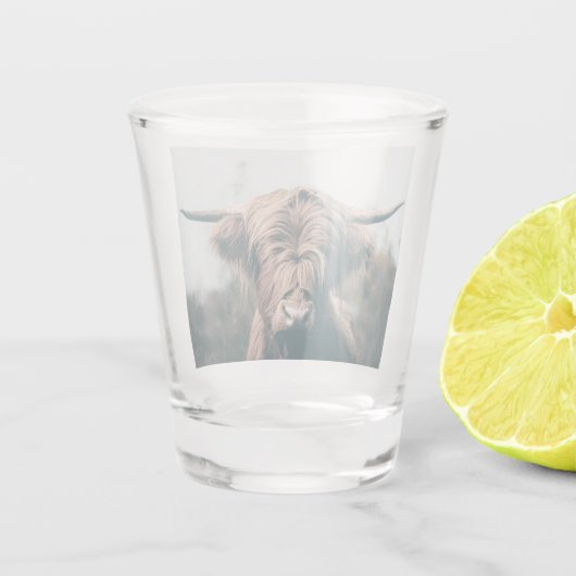 Portret koe Highland Shot Glas (Achterkant)