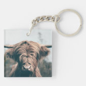 Portret koe Highland Sleutelhanger (Achterkant)