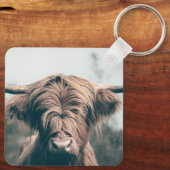 Portret koe Highland Sleutelhanger (Achterkant)