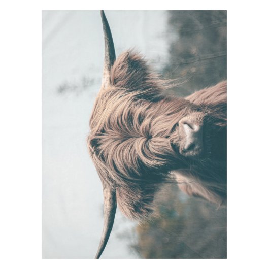 Portret koe Highland Tafelkleed (Voorkant)