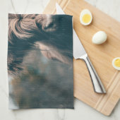 Portret koe Highland Theedoek (Quarter Fold)