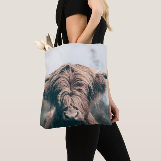 Portret koe Highland Tote Bag (Dichtbij)