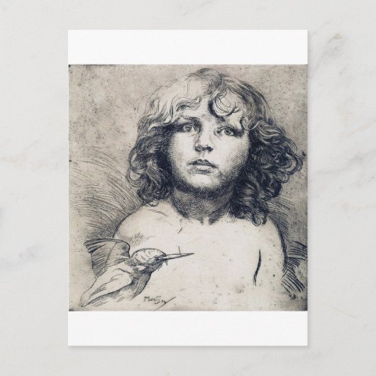 Portret (koperafdruk), Alphonse Mucha Briefkaart (Voorkant)