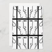 Portret kubist kaart (Voorkant / Achterkant)