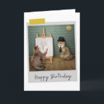 Portret Kunstkatten Grappige Verjaardagskaart Kaart<br><div class="desc">Verlicht de verjaardag van elke kattenliefhebber met dit wonderlijke en leuke kattendesign!</div>