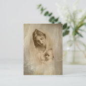 portret, liefhebbende moederholding Baby Briefkaart (Staand voorkant)