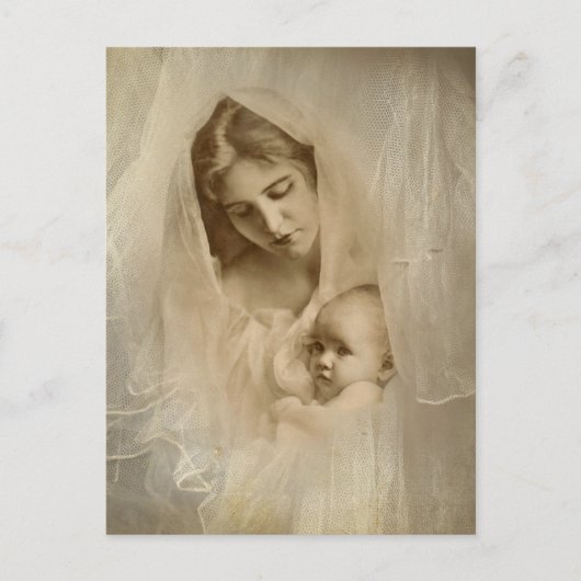 portret, liefhebbende moederholding Baby Briefkaart (Voorkant)