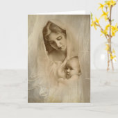  portret, liefhebbende moederholding Baby Kaart (Gele Bloem)