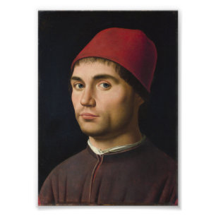 Portret Man Antonello Messina schilderij kunst vin Foto Afdruk