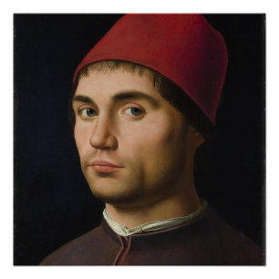 Portret Man Antonello Messina schilderij kunst vin Perfect Poster