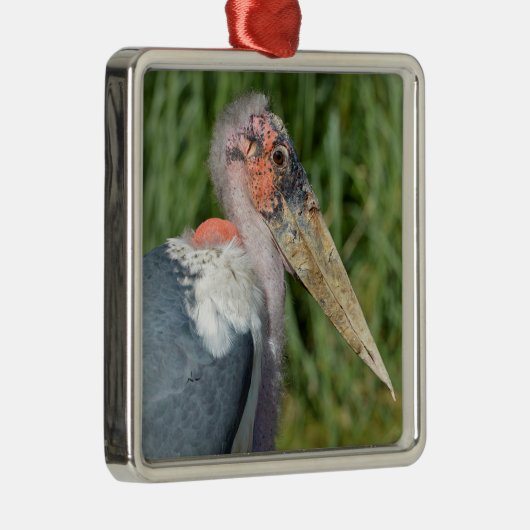 Portret marabou stork metalen ornament (Rechts)