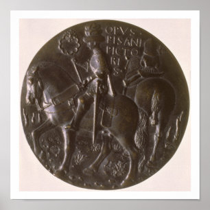 Portret medaille, omgekeerde afbeelding Gianfrance Poster
