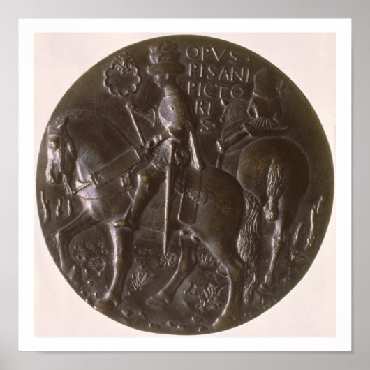 Portret medaille, omgekeerde afbeelding Gianfrance Poster (Voorkant)