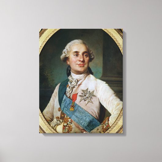 Portret Medallion van Louis XVI 1775 Canvas Afdruk (Voorkant)