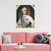 Portret Medallion van Louis XVI 1775 Canvas Afdruk (Insitu (Woonkamer))