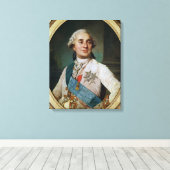 Portret Medallion van Louis XVI 1775 Canvas Afdruk (Insitu (Houten vloer))