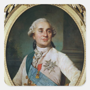 Portret Medallion van Louis XVI 1775 Vierkante Sticker