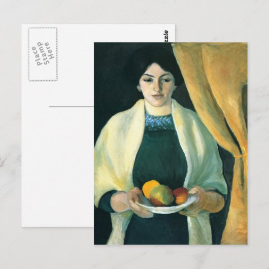 Portret met appelen door Macke Briefkaart (Voorkant / Achterkant)