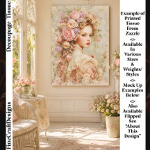 Portret met Blush Pioenrozen & Rozen FM6R Decoupag